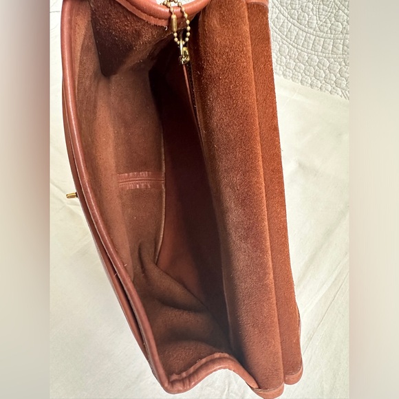 Coach Willis British Tan Leather Turnlock Flap Satchel Crossbody Bag 9927 - VTG - Picture 13 of 13